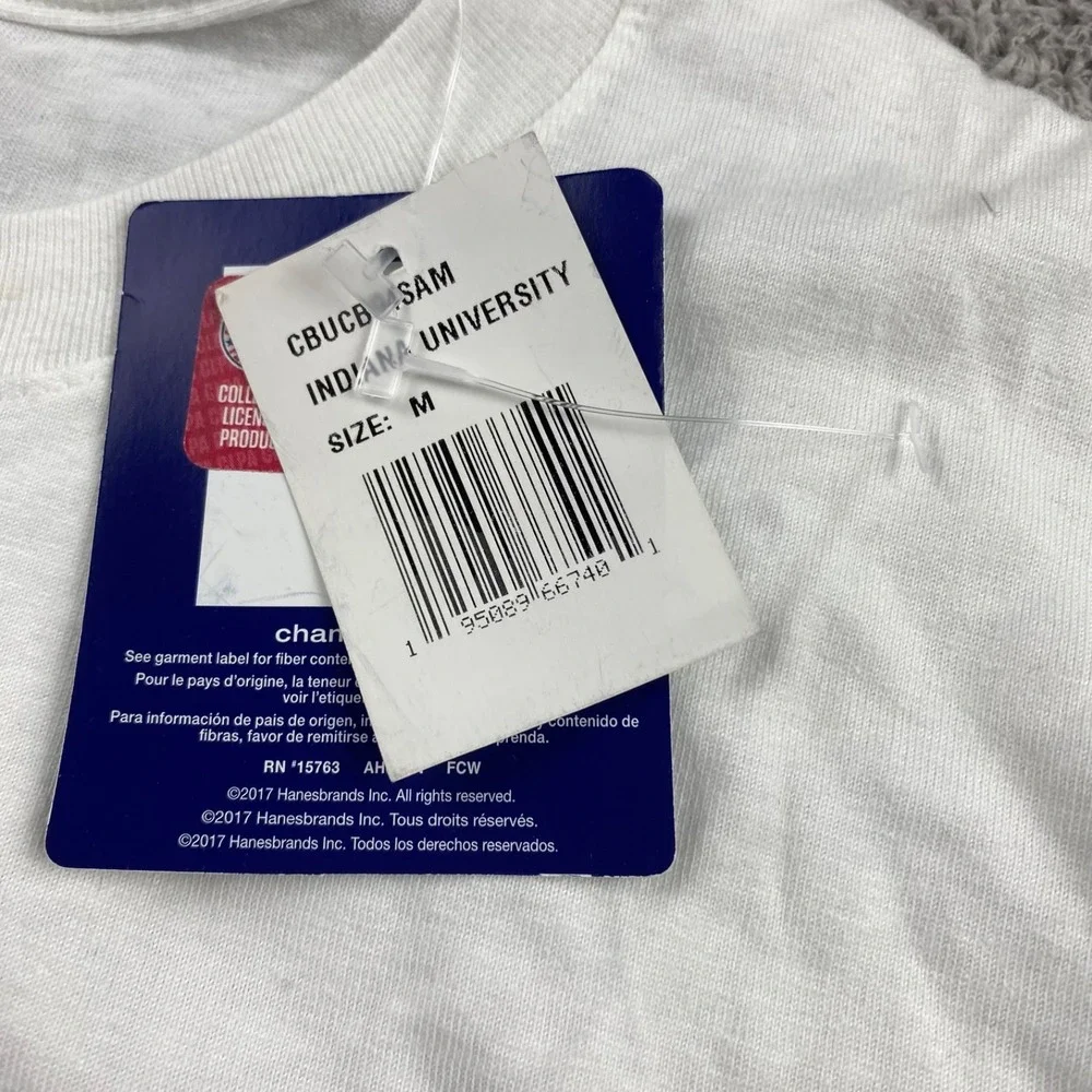 Champion Indiana University T-shirt Mens‎ Medium White Back Graphic - Picture 10 of 16